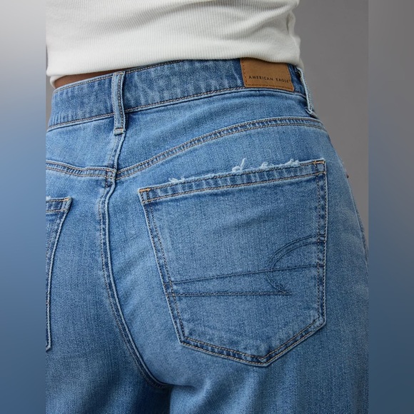 American Eagle Super High Rise Baggy Wide Leg Jeans- Size 00 Long - Picture 4 of 11